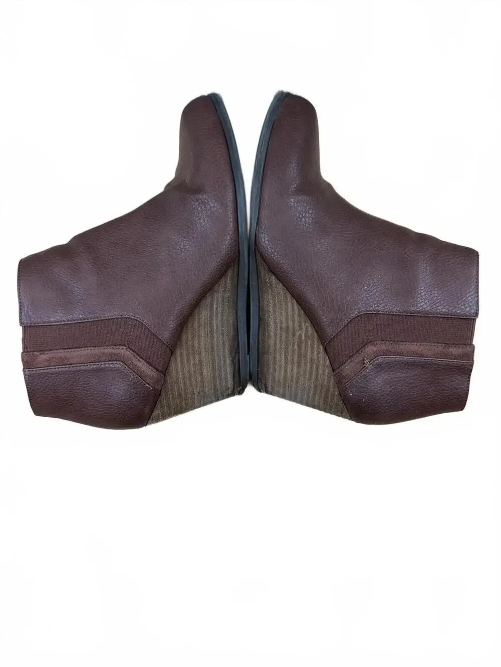 Dr. Scholls Brown Leather Wedge Ankle Boots‎